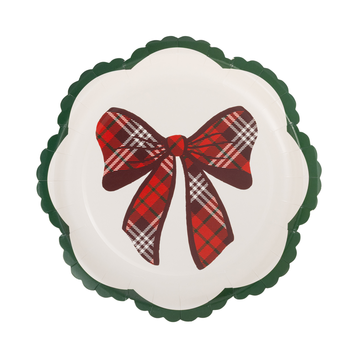 Plaid Bow Plate - 8"