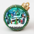 Christmas 10.6"H Lighted Musical Resin Ornament with Rotating Tree, 2 Assorted