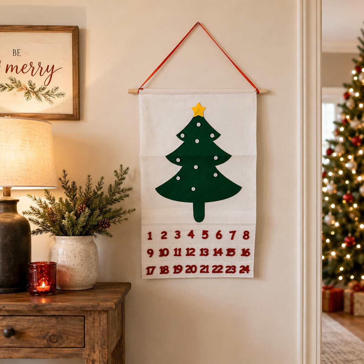 Christmas Home Decor Advent Calendar Felt |  Handmade