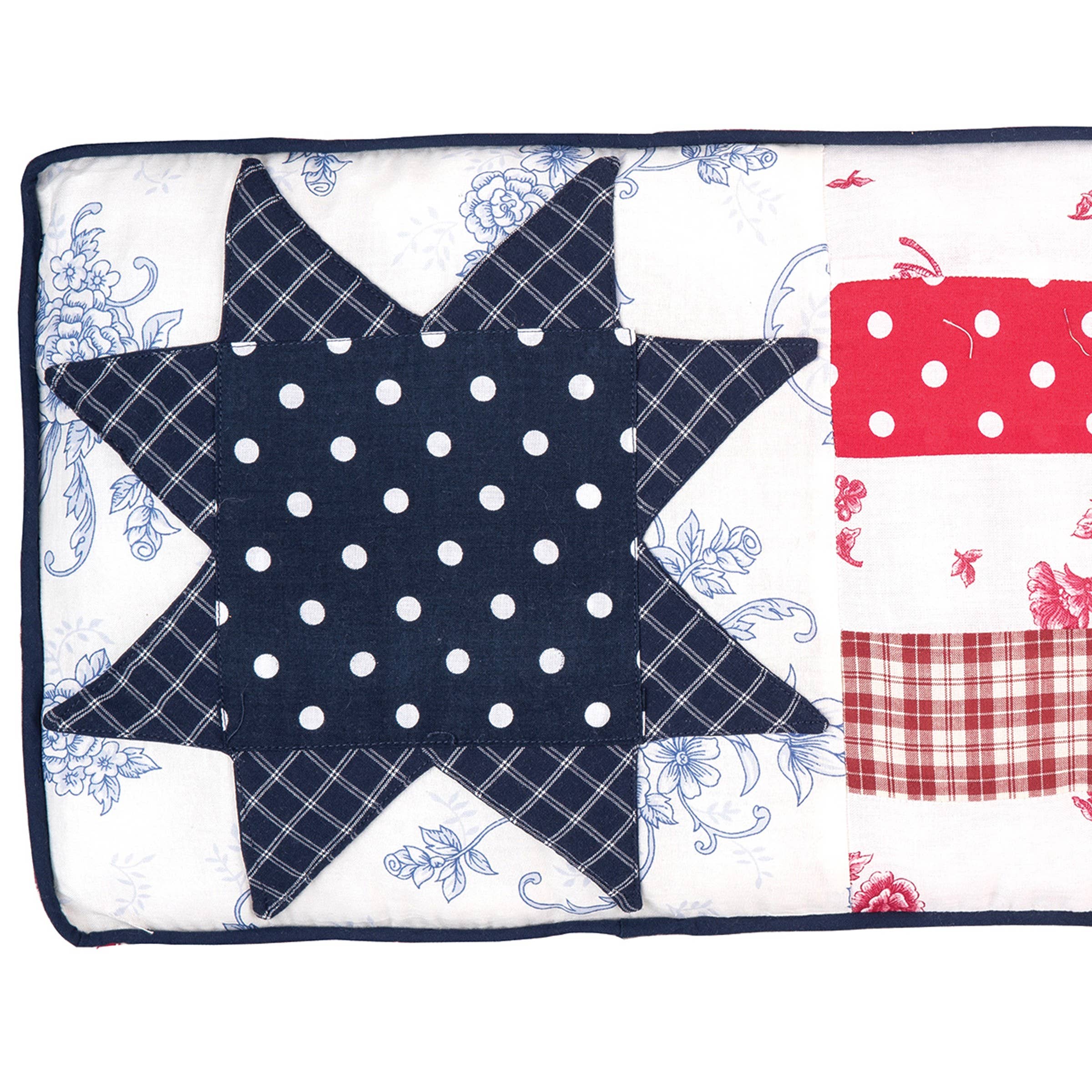 Patriotic Star Patchwork 4th Of July Throw Pillow