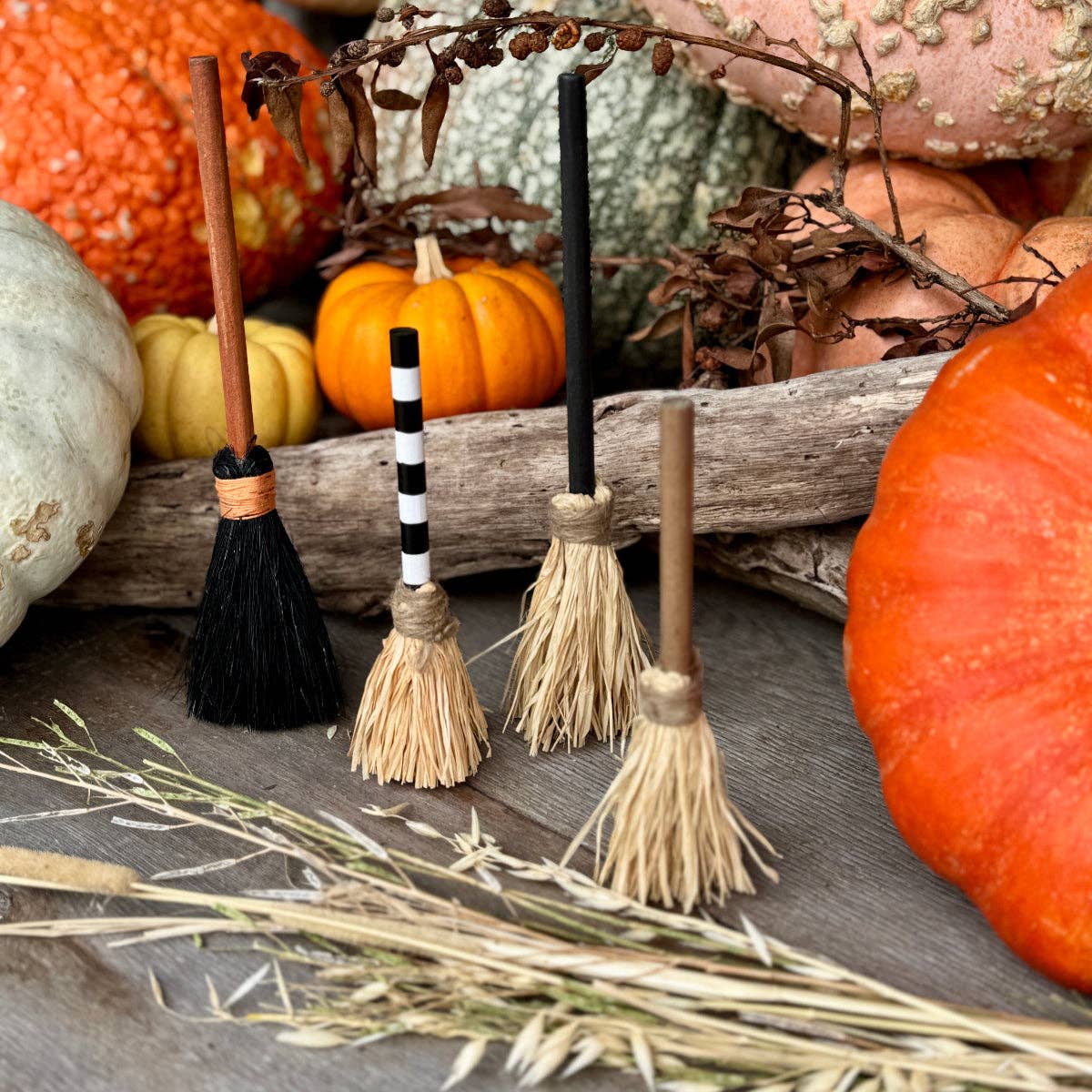 6" BW Wooden Halloween Broom