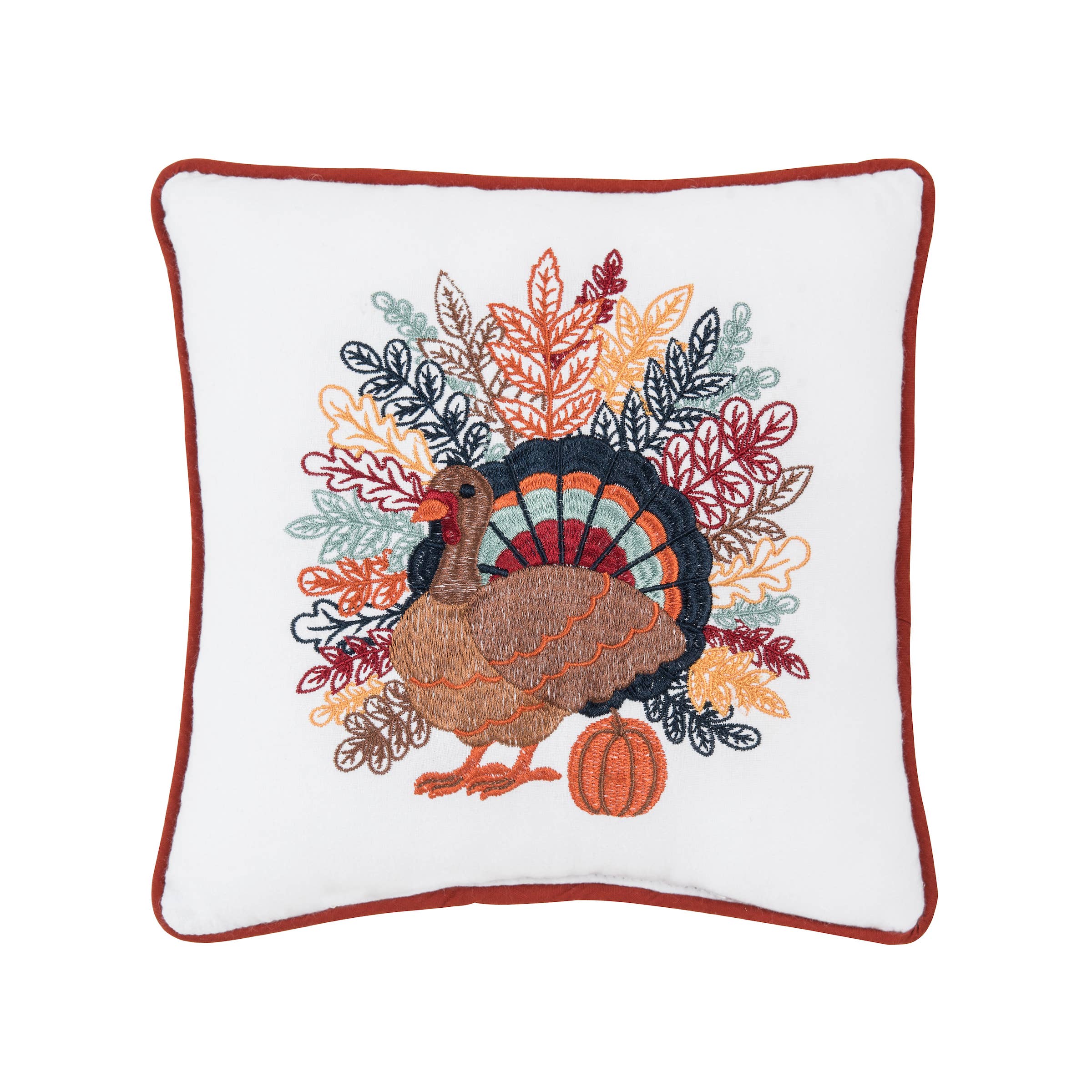 Fall/Harvest Colorful Turkey Throw Pillow