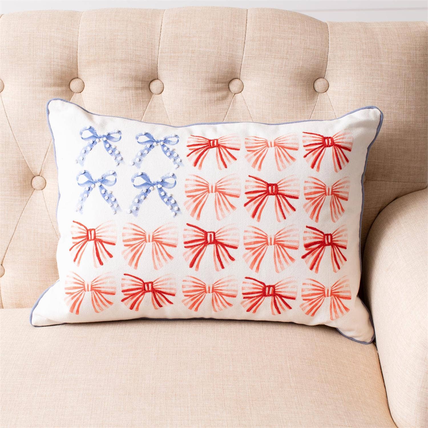 Liberty Ribbons And Bows Lumbar Pillow