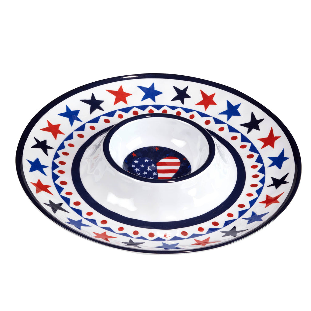 Stars & Stripes Melamine Chip & Dip Serving Tray