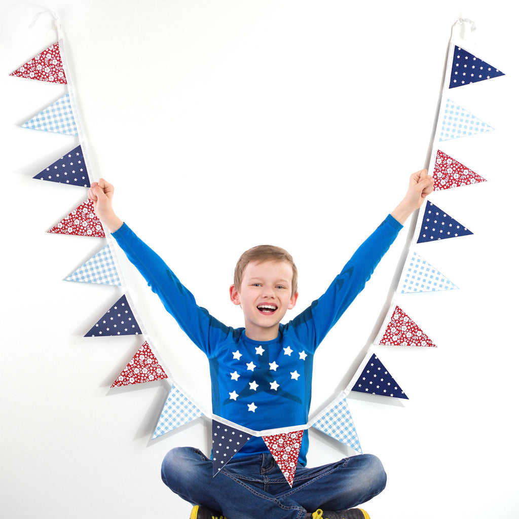 Patriotic Pennant Felt Sewn Garland Premium Quality Bunting
