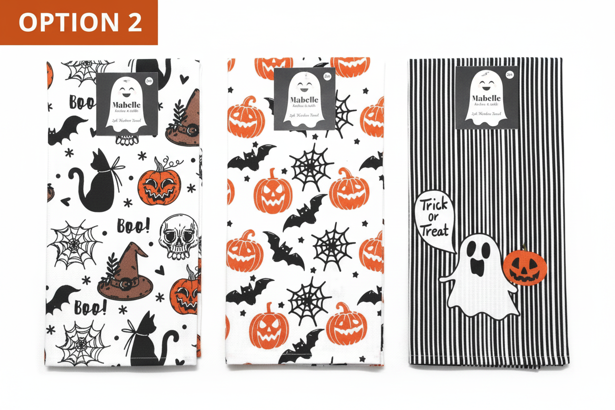 Halloween Printed Kitchen towels-set of 3