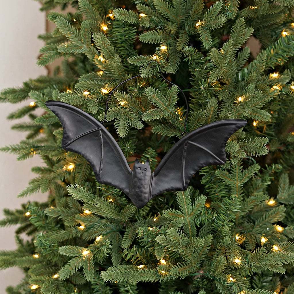 Metal Black Flying Bat Ornament-12W x 9H