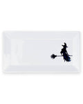 Watercolor Witch Rectangle Platter White/Black 12x6.5in