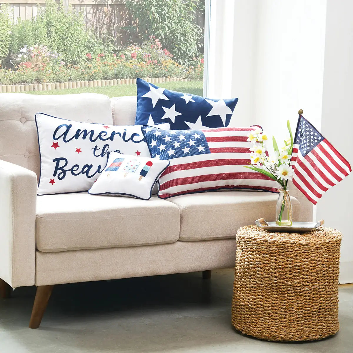 Patriotic 3 Popsicles 4th Of July Throw Pillow