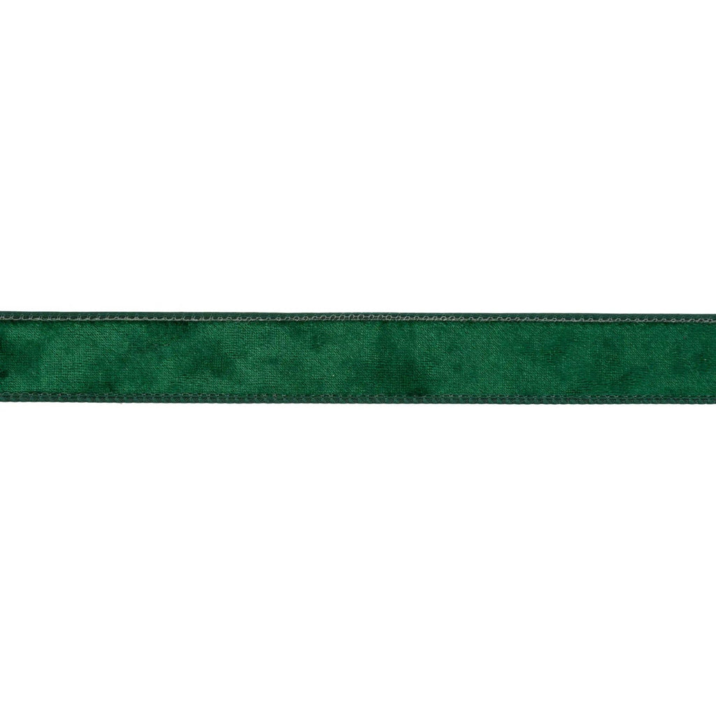 1" Wired Heritage Velvet Ribbon | Hunter | 10 Yard Roll