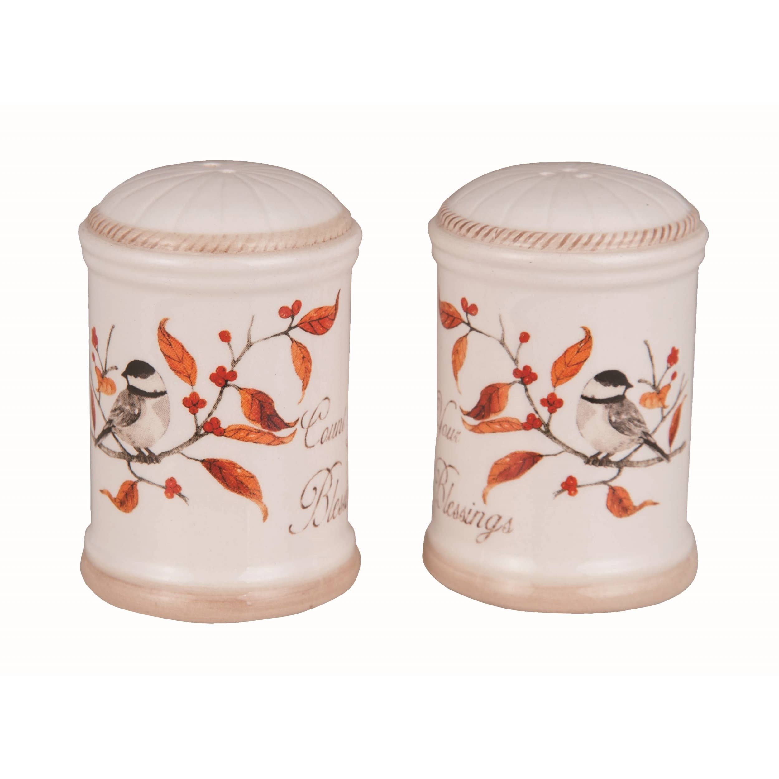 Harvest Long Tail Bird Salt and Pepper Shaker Set