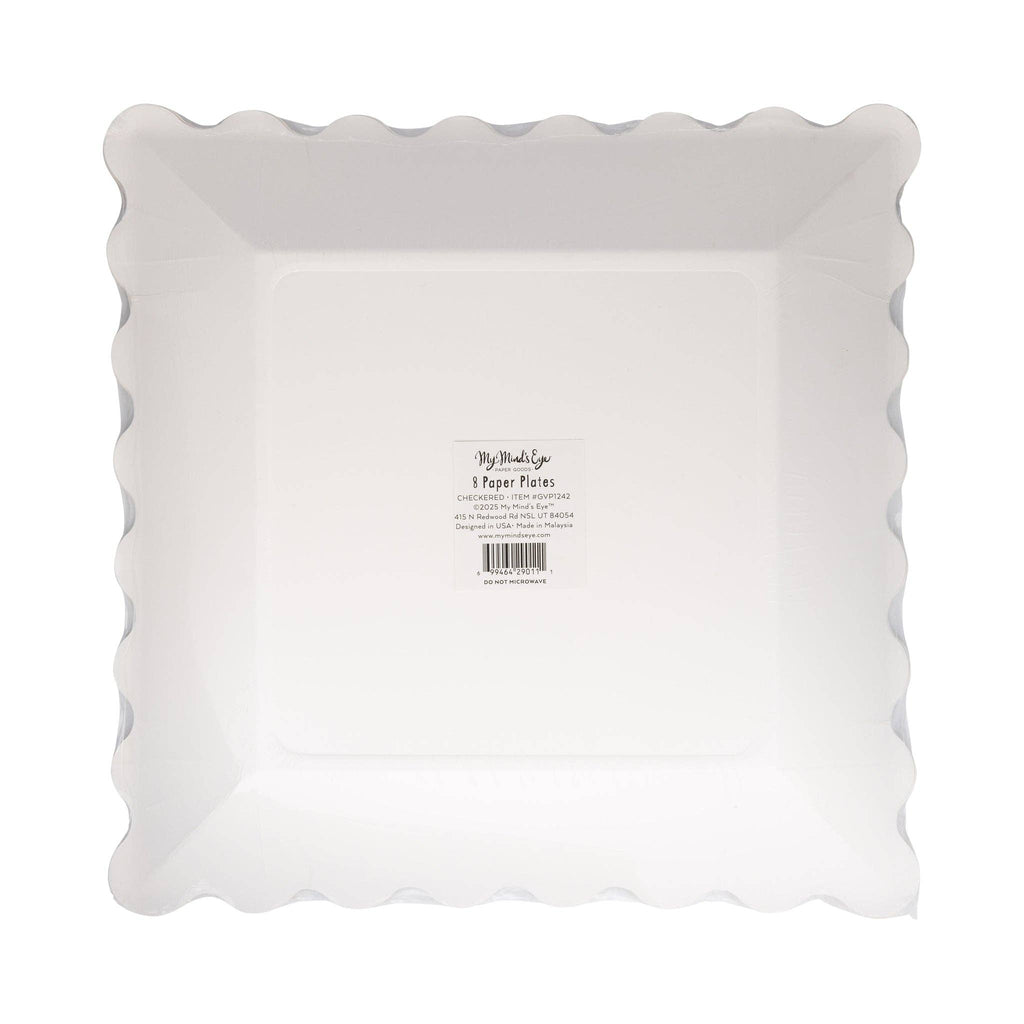 Pink & Orange Checkered 11" Paper Plate