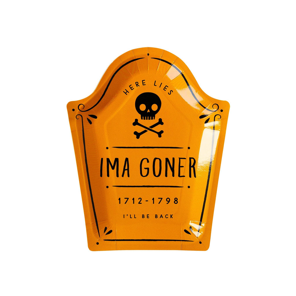 Hey Pumpkin Tombstone Shaped Paper Plate Set