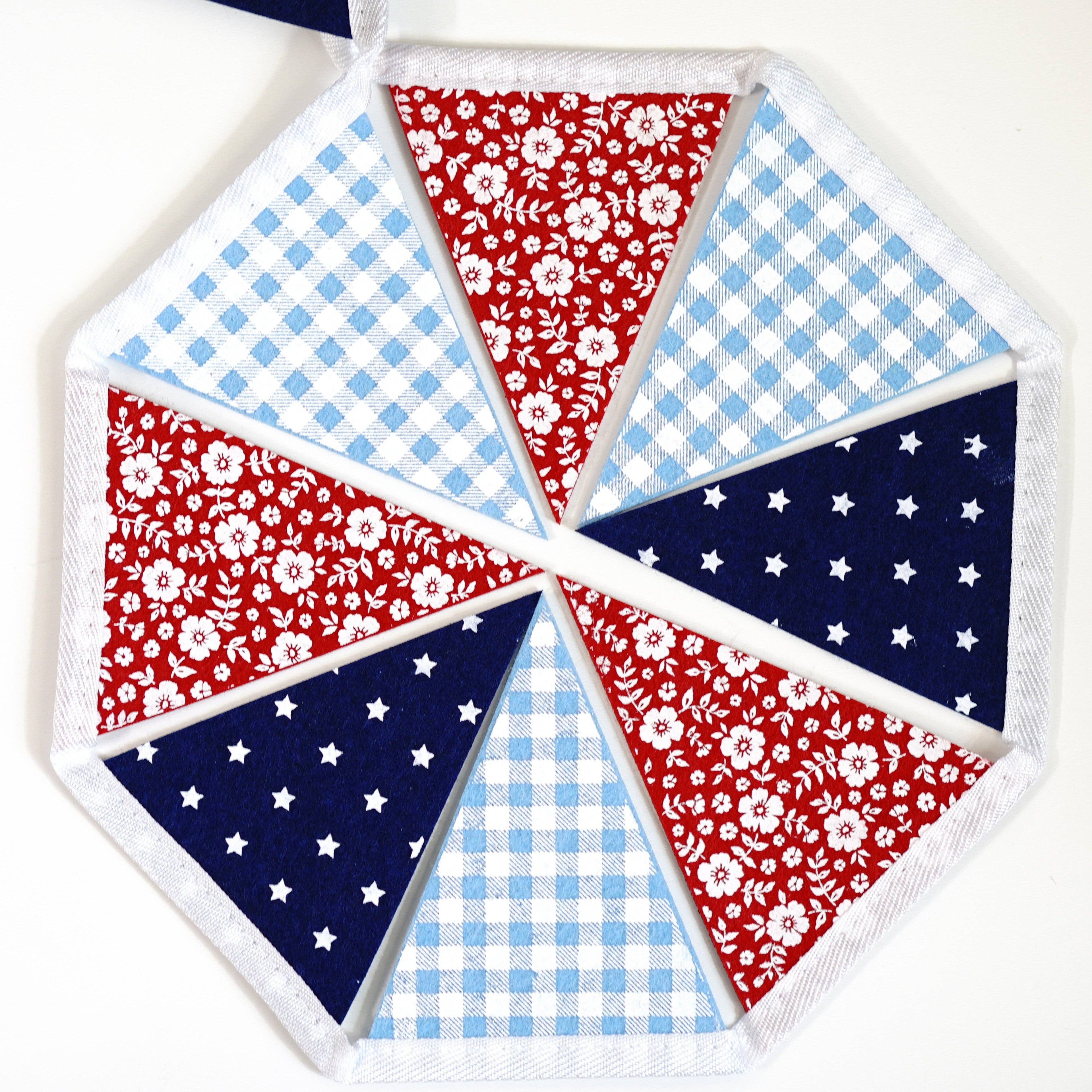 Patriotic Pennant Felt Sewn Garland Premium Quality Bunting