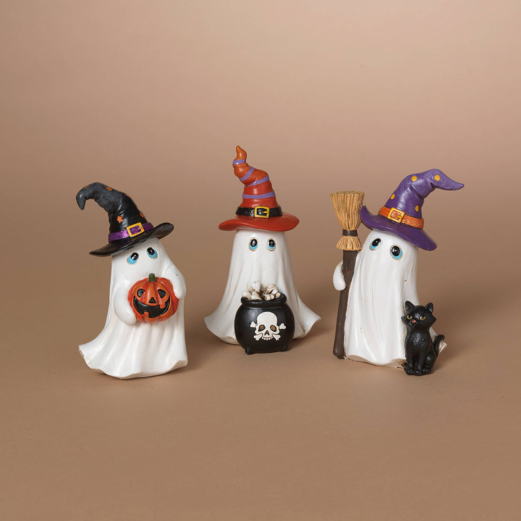 Resin Halloween Ghosts, 3 Asst