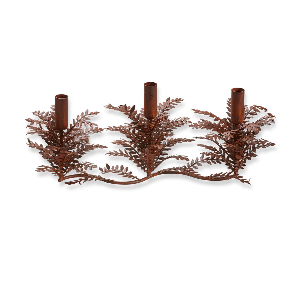 Greenery 3 Taper Holder Rust Iron Fall