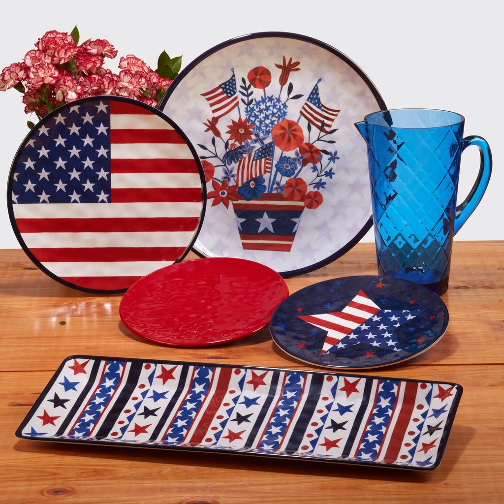 Stars & Stripes Melamine Round Platter 14”