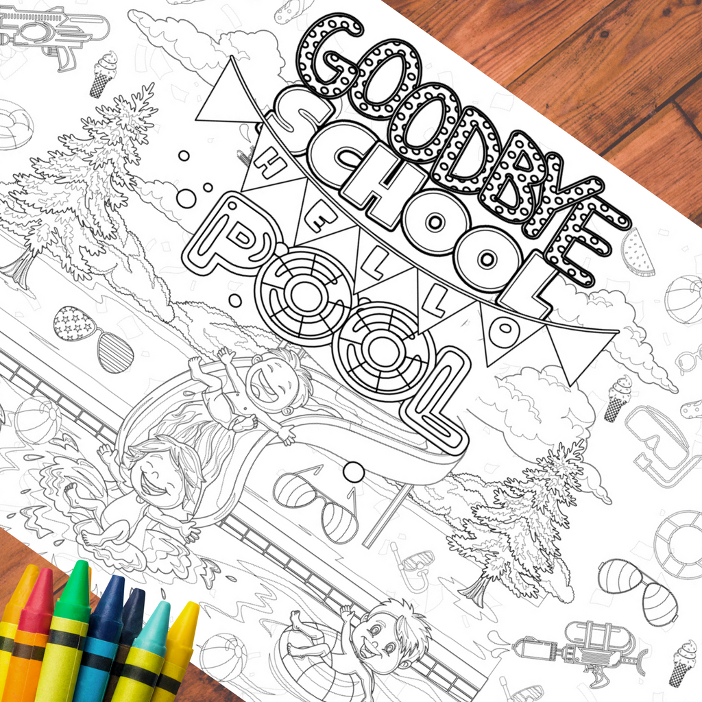 Pool Party Coloring Tablecloth