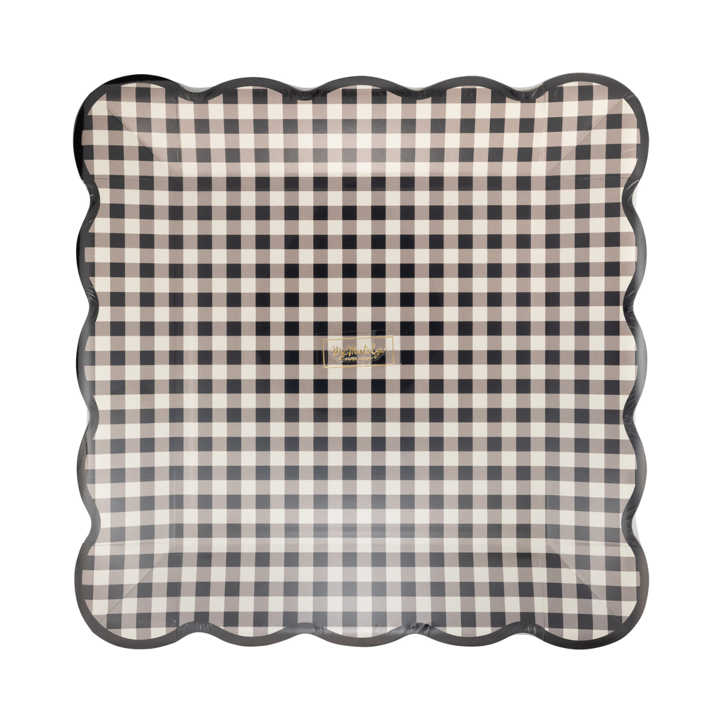 Black Gingham 10" Plate