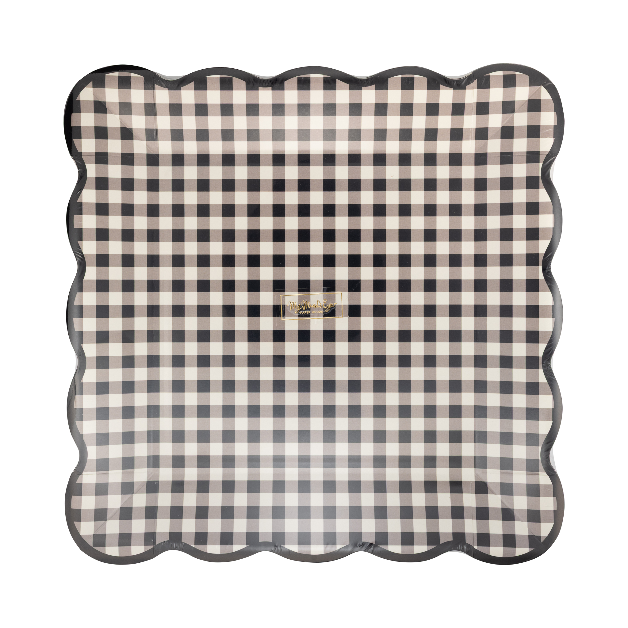 Black Gingham 10" Plate