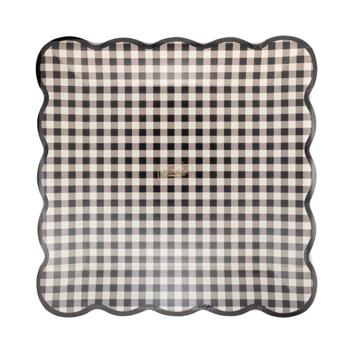 Black Gingham 10" Plate