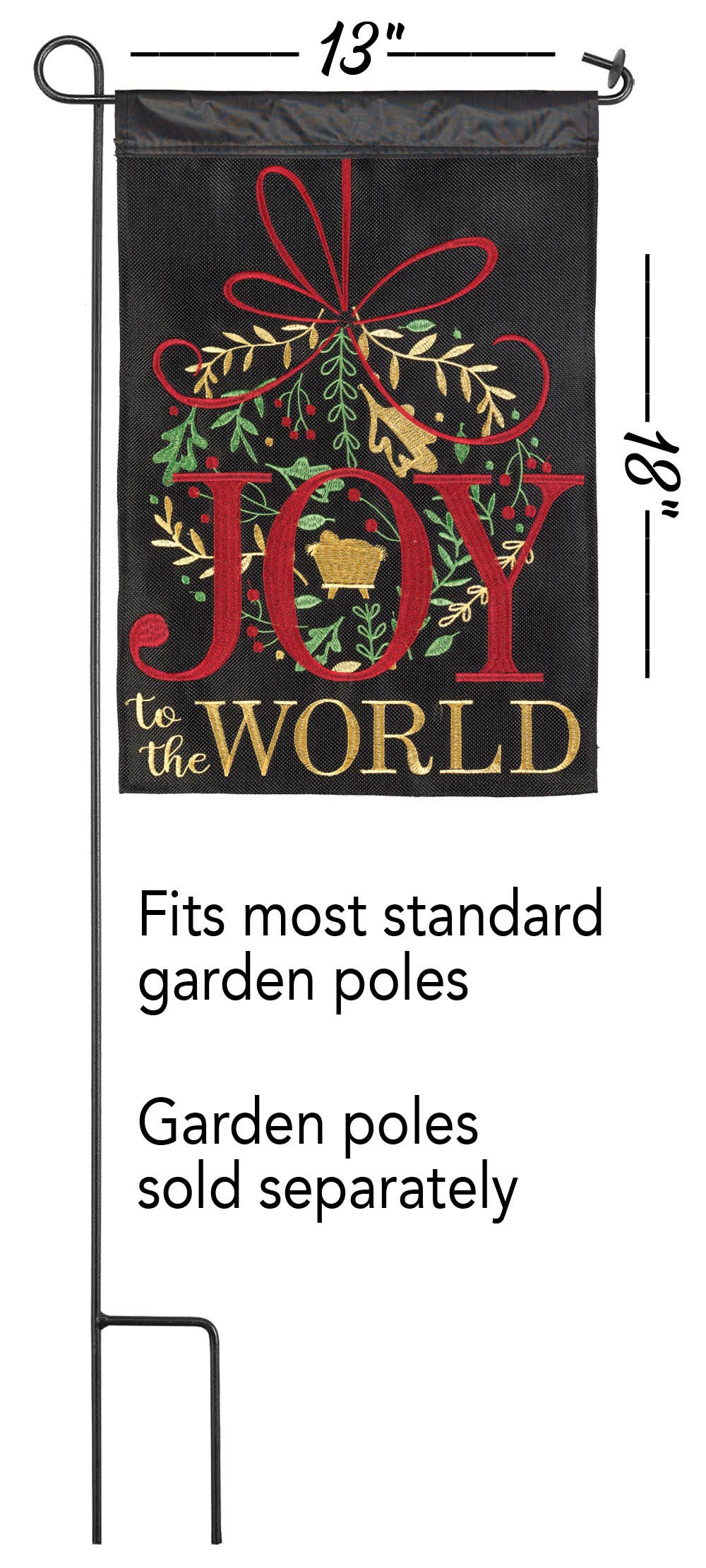 Joy To The World Burlap Garden Flag