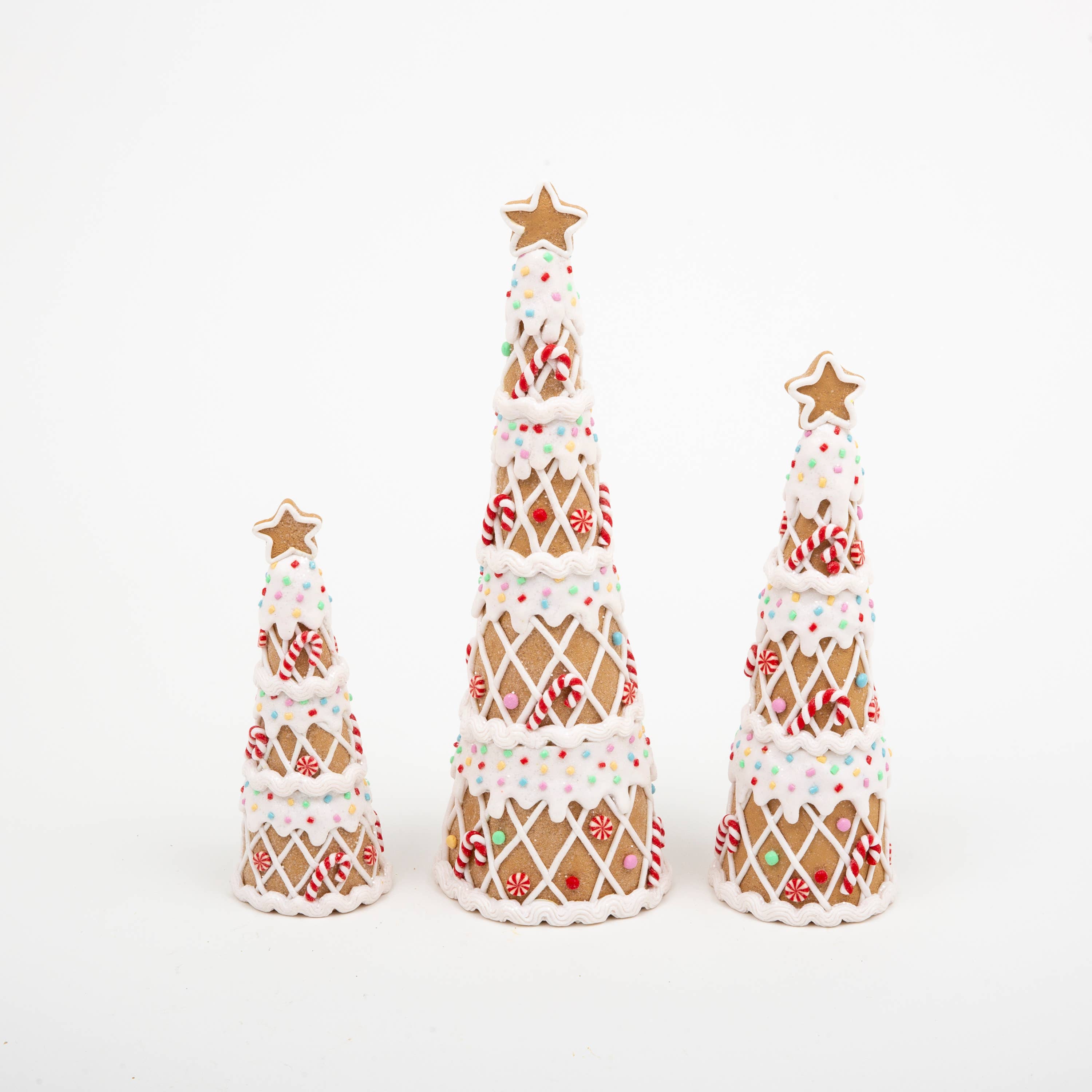 Christmas Clay Dough Holiday Gingerbread Trees, set of 3