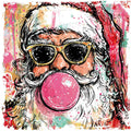 Preppy Bubblegum Santa Wooden Sign