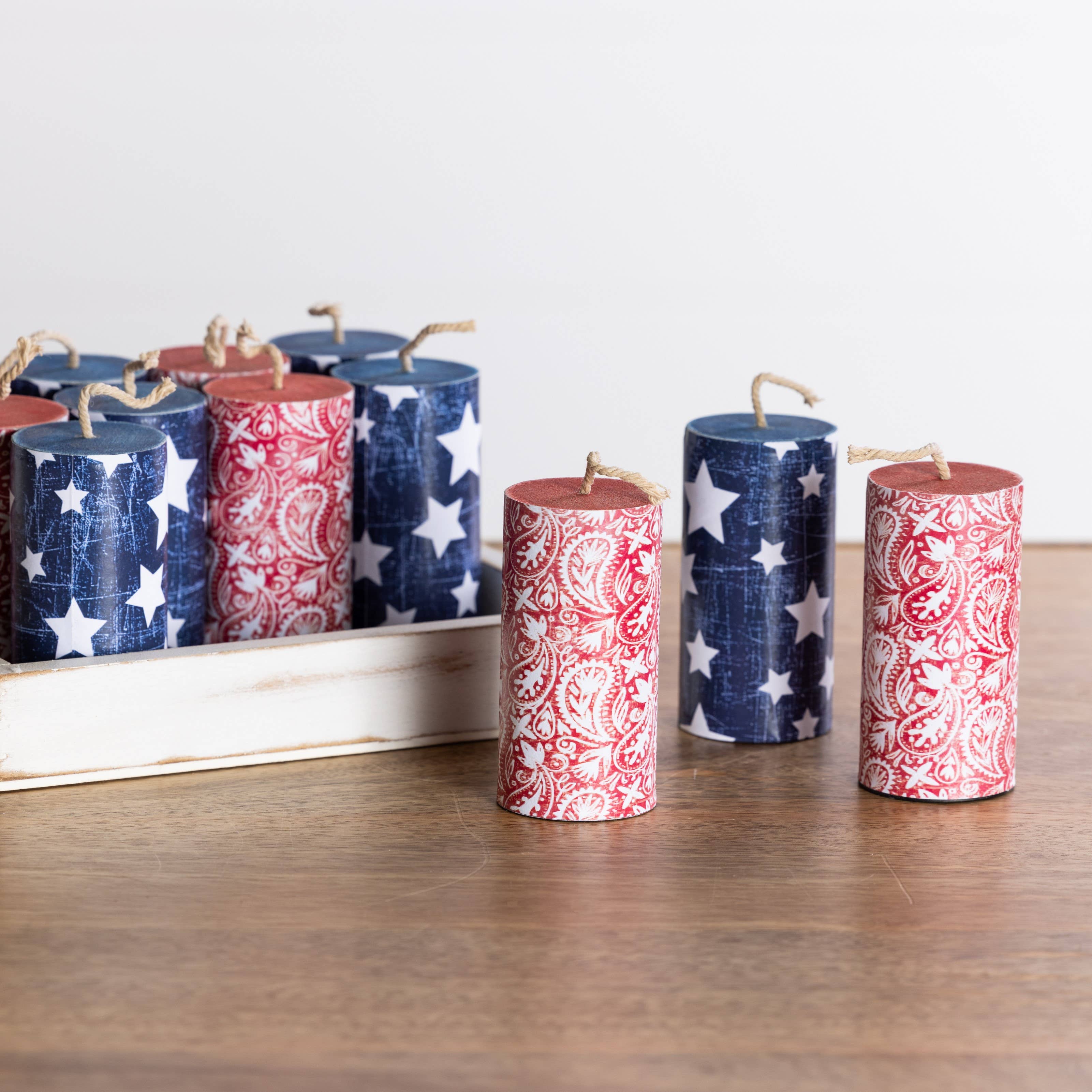 Patriotic Firework Decor, set of 12