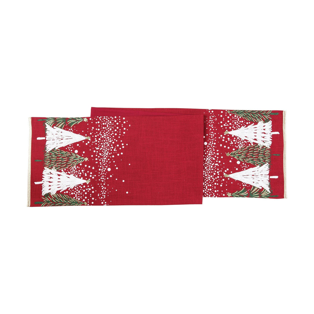 Christmas Snowy Trees Table Runner