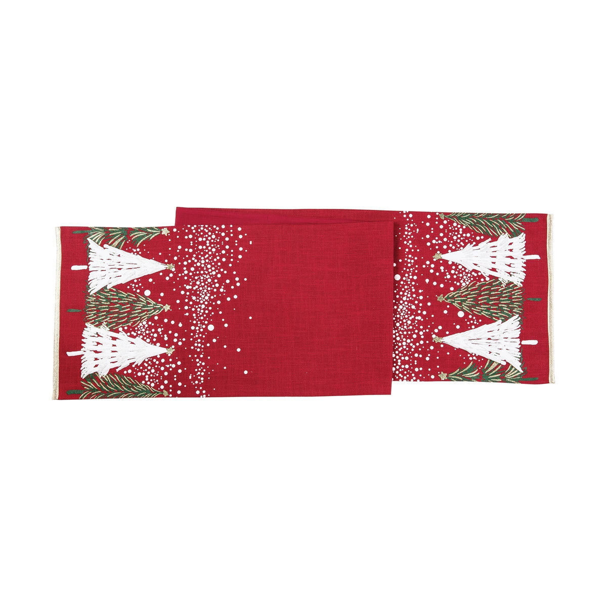 Christmas Snowy Trees Table Runner