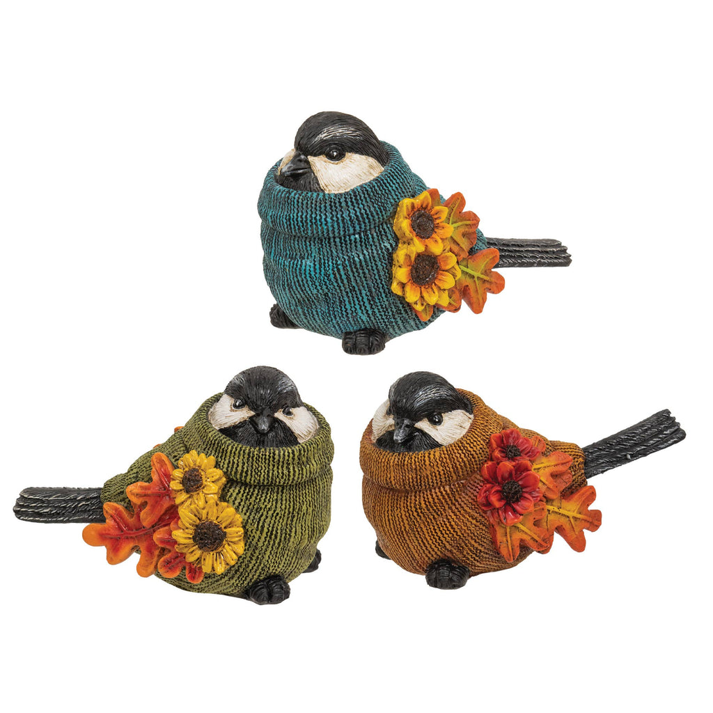 Resin Harvest Sweater Bird, set of 3