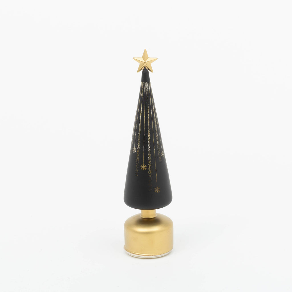 Christmas 14.5"H Battery Operated Twinkle Lighted Rotating Glass Tree with Timer