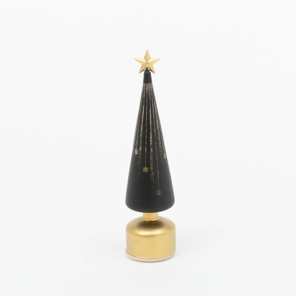 Christmas 14.5"H Battery Operated Twinkle Lighted Rotating Glass Tree with Timer