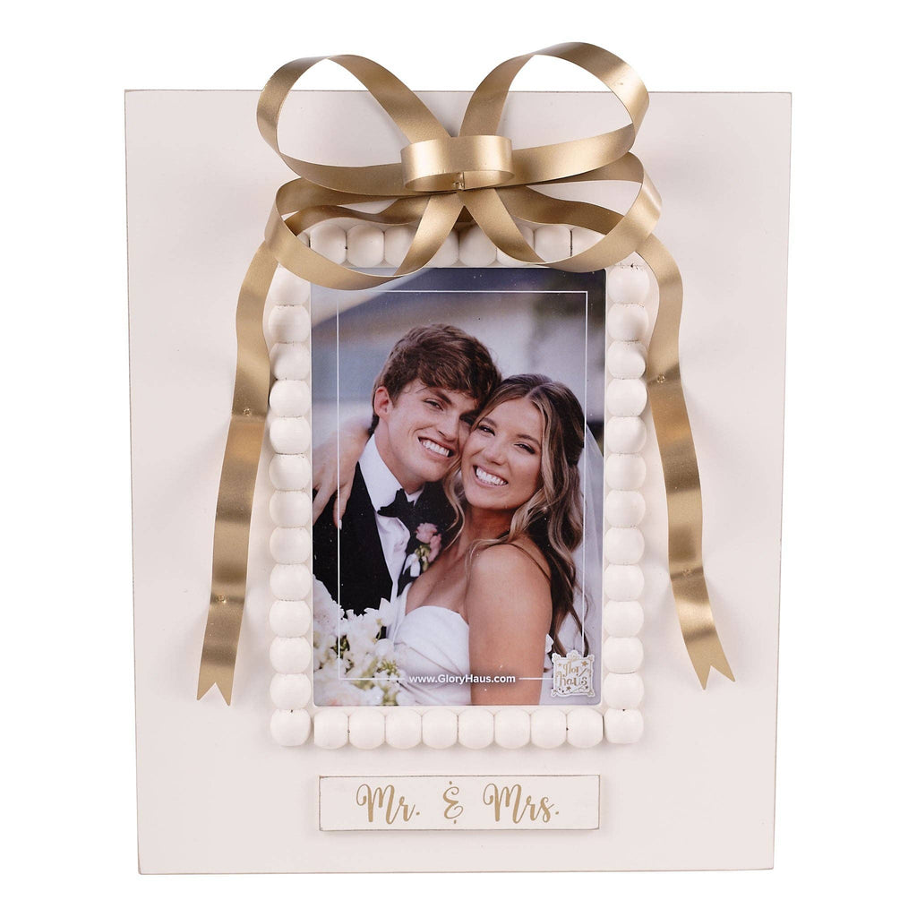 Mr. & Mrs. Gold Bow Frame