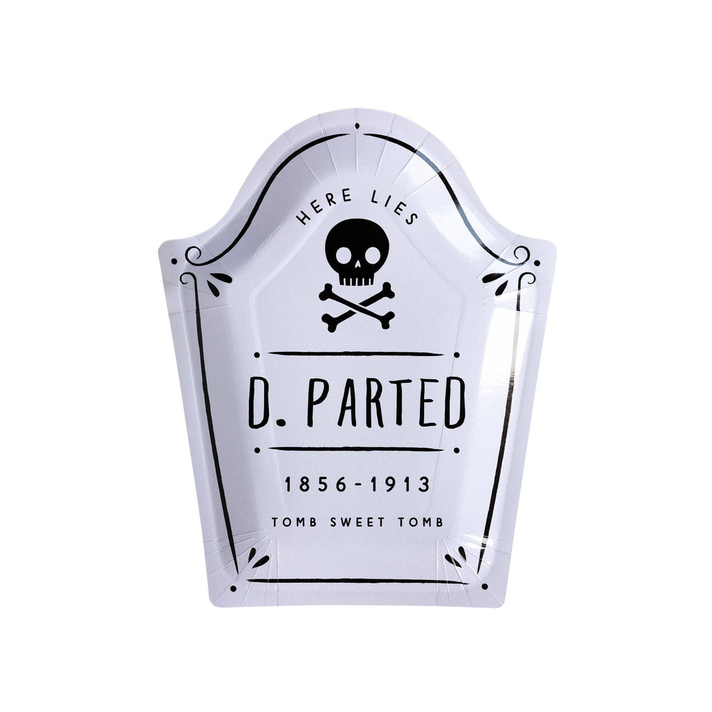 Hey Pumpkin Tombstone Shaped Paper Plate Set