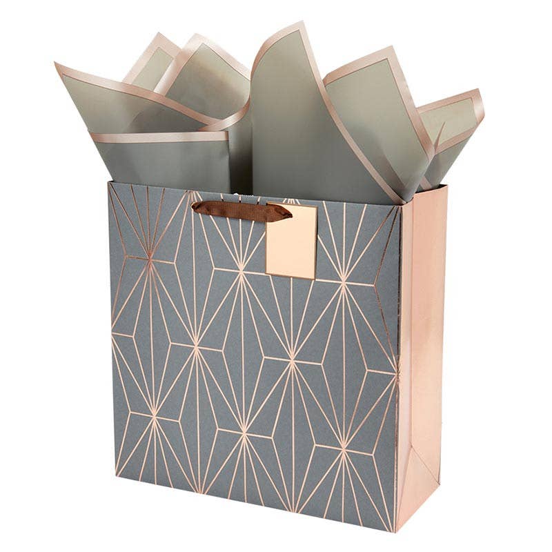 Copper Nouveau Gift Bag - Large Square Luxe