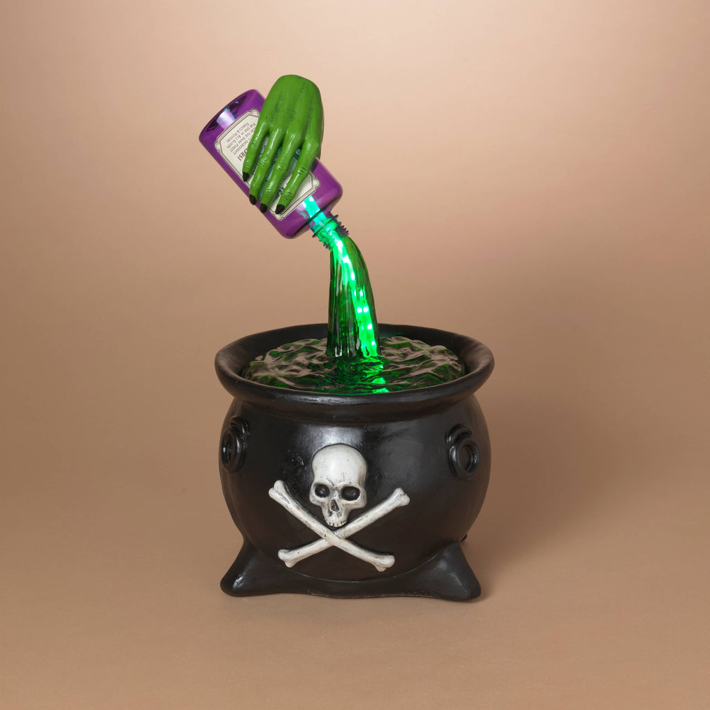 19.3"H B/O Lighted Magnesium Halloween Cauldron w/ Timer
