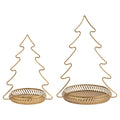 Gold Metal Tree Trays Set of 2