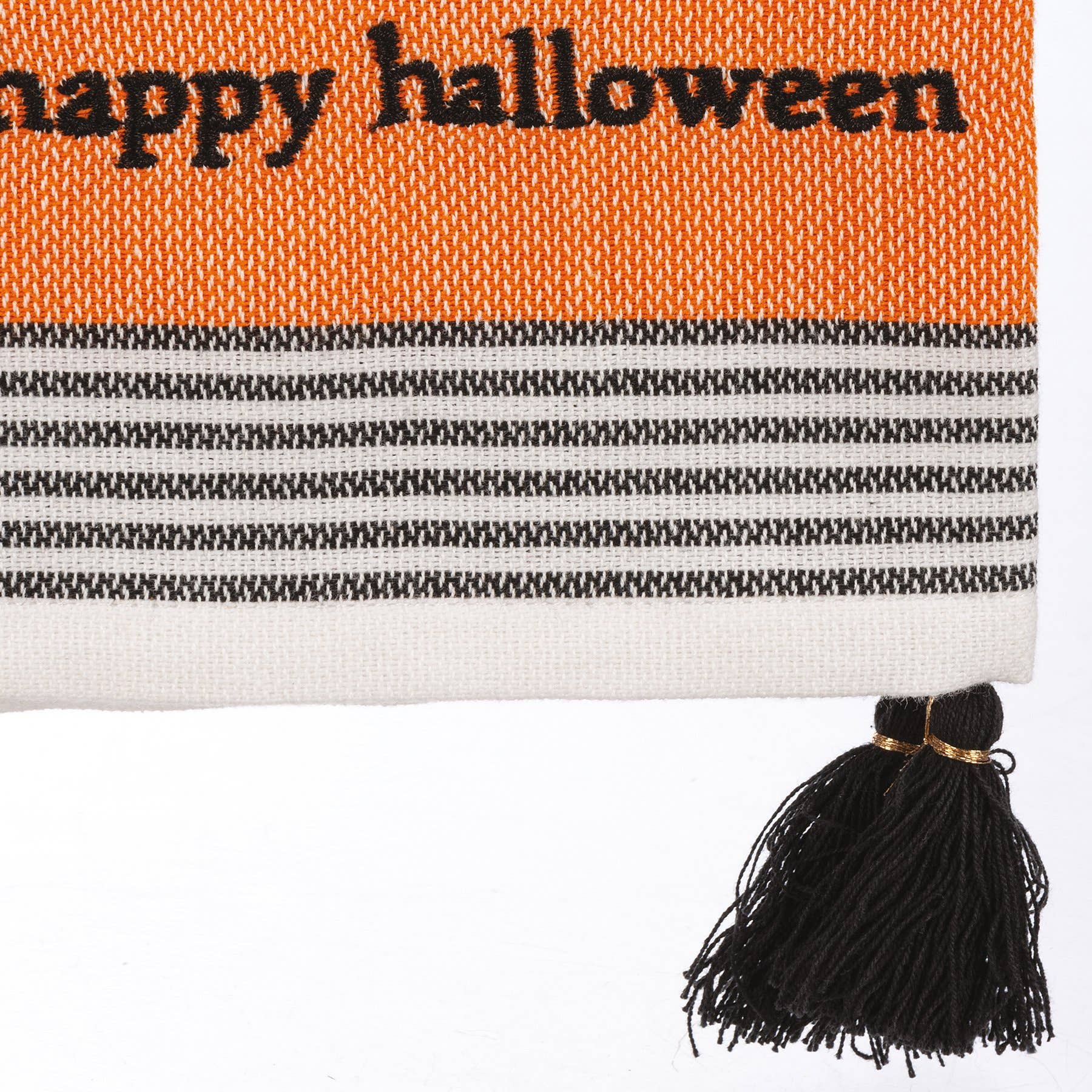 Happy Halloween Striped Kitchen Towel