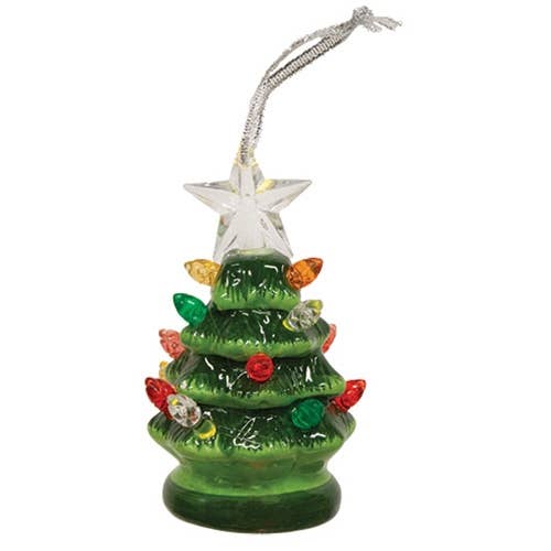 Ceramic Tree Glow Ornament - 3 Assorted