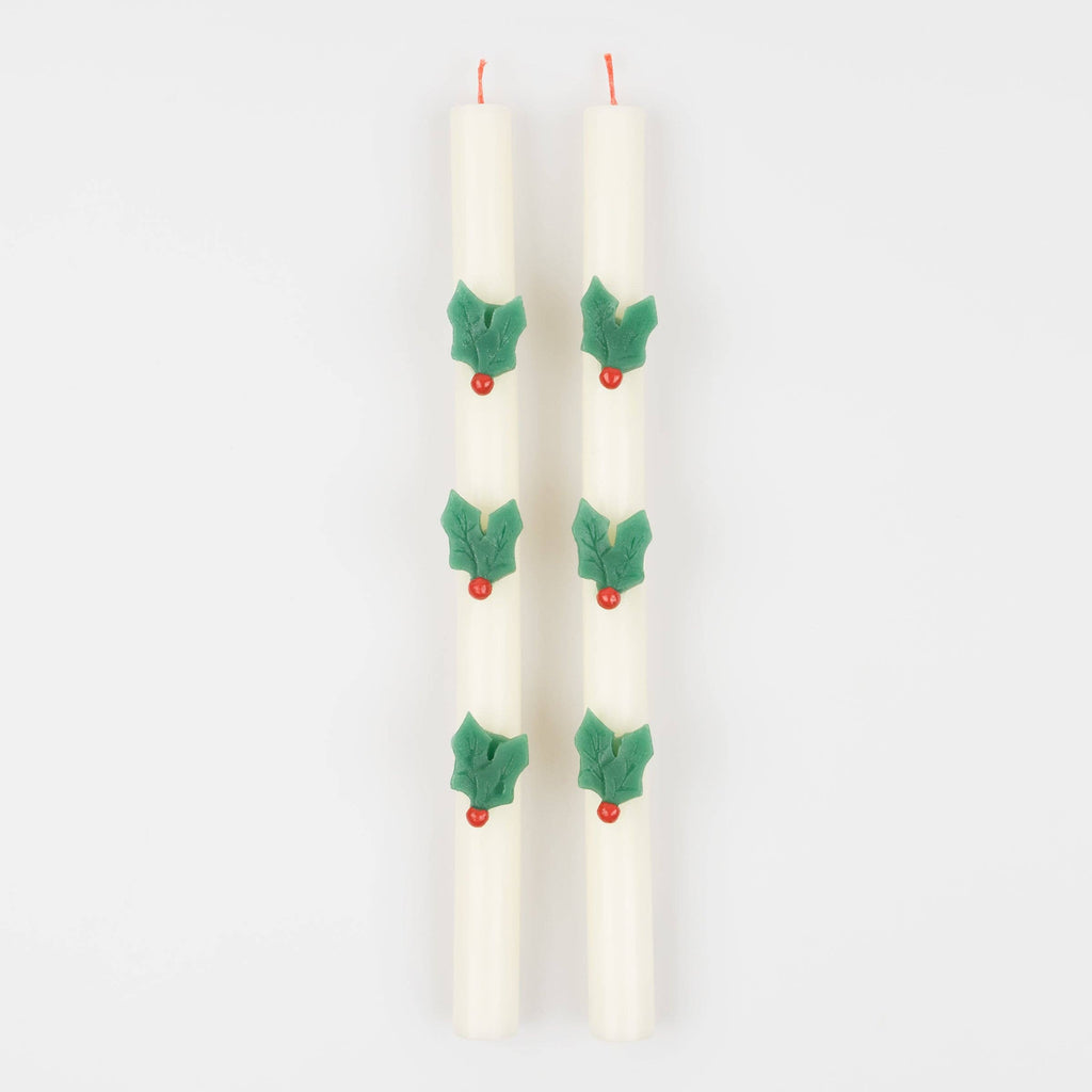 Holly Table Candles