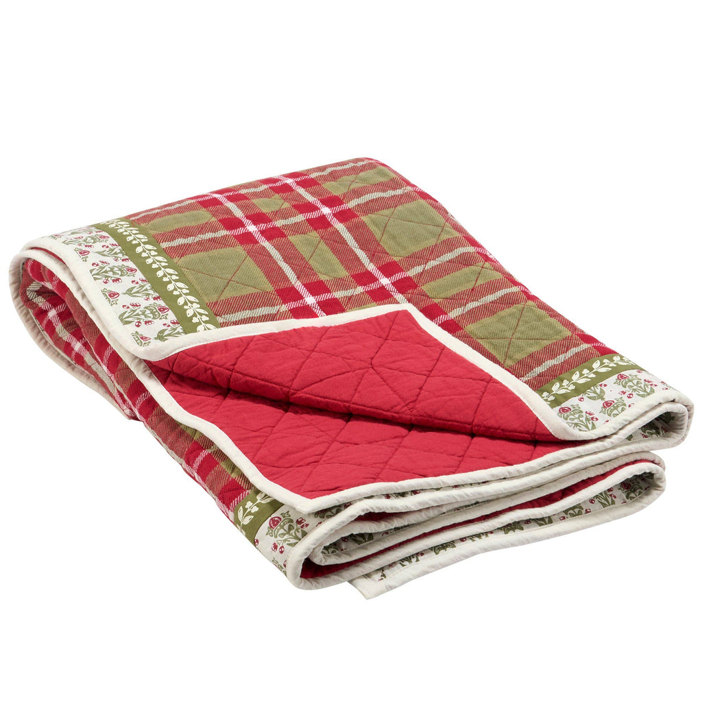 Quilted Plaid Christmas Throw