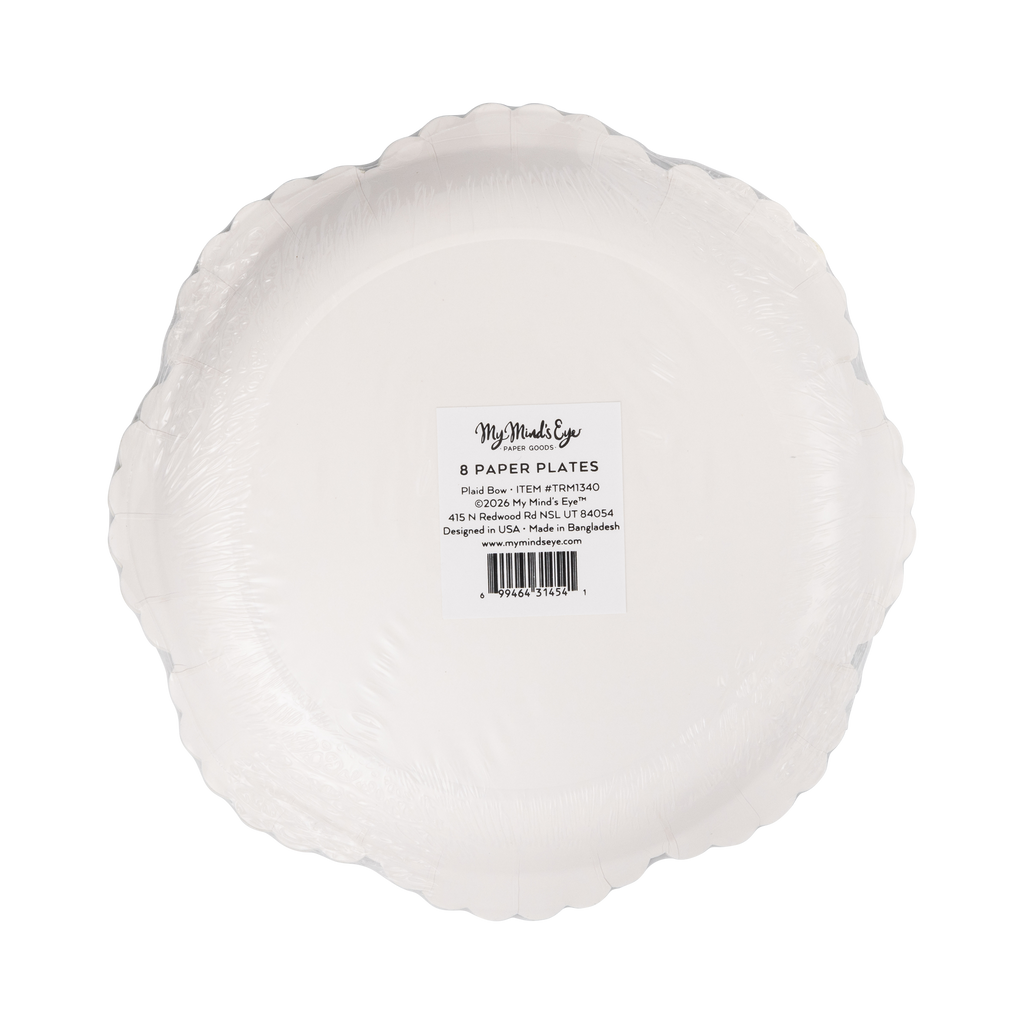 Plaid Bow Plate - 8"