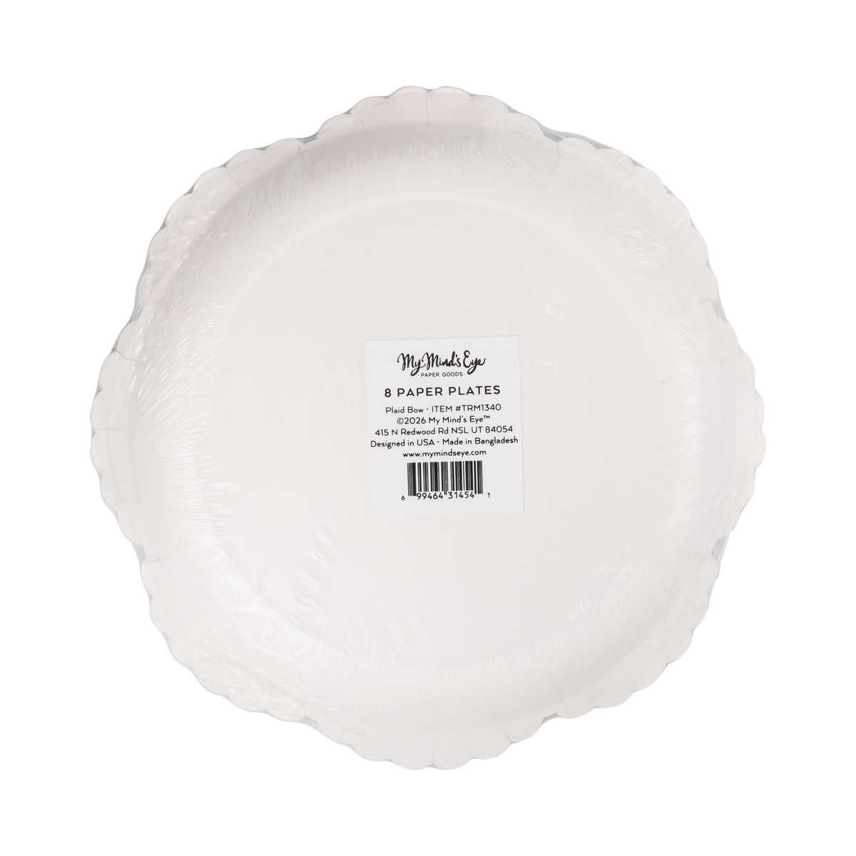 Plaid Bow Plate - 8"