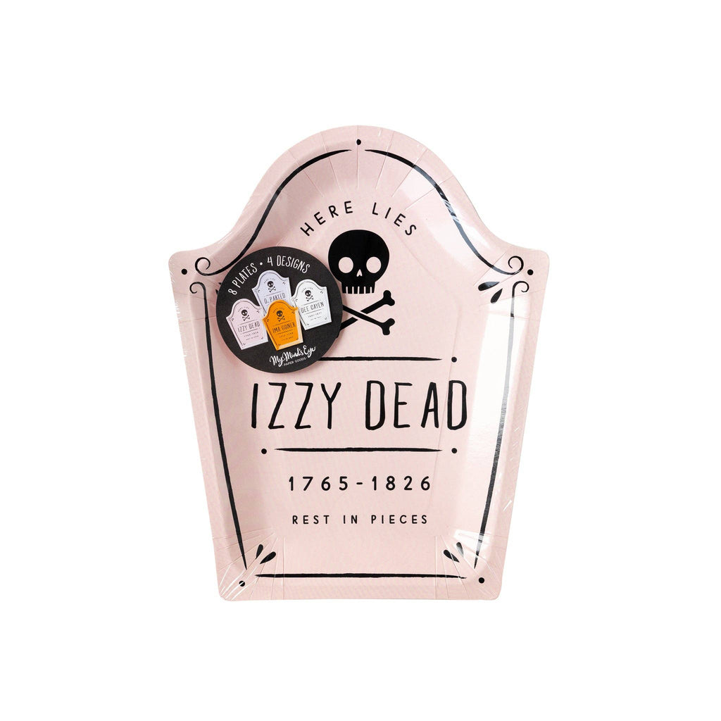 Hey Pumpkin Tombstone Shaped Paper Plate Set