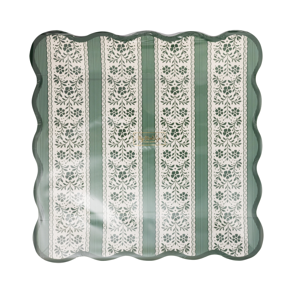 Floral Striped Plate - 9"
