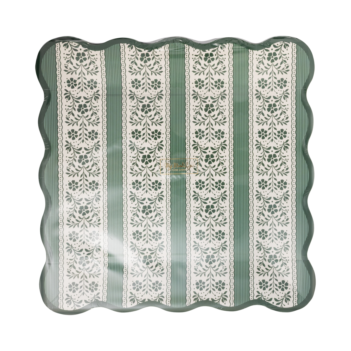 Floral Striped Plate - 9"