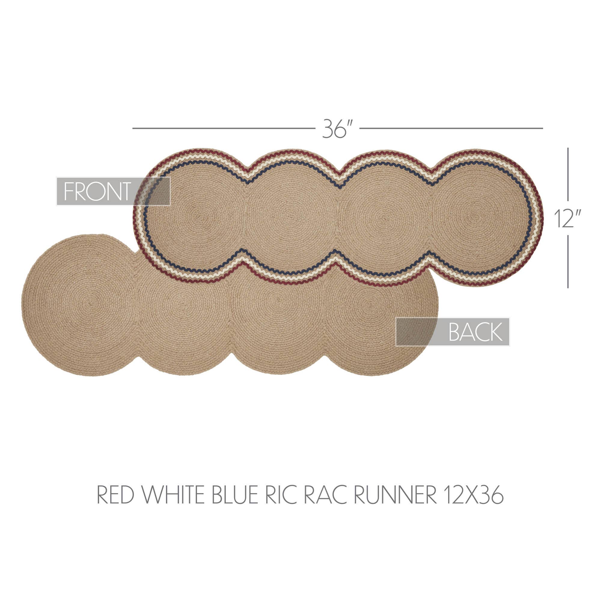 Americana Ric Rac Table Runner 12x36