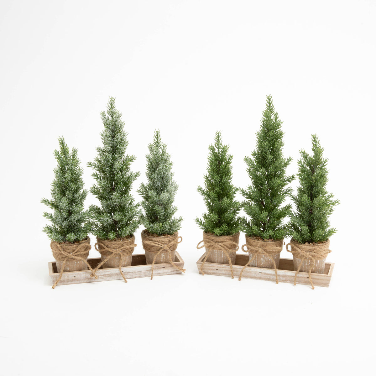 Christmas 15.5"H Holiday Potted Tree Set